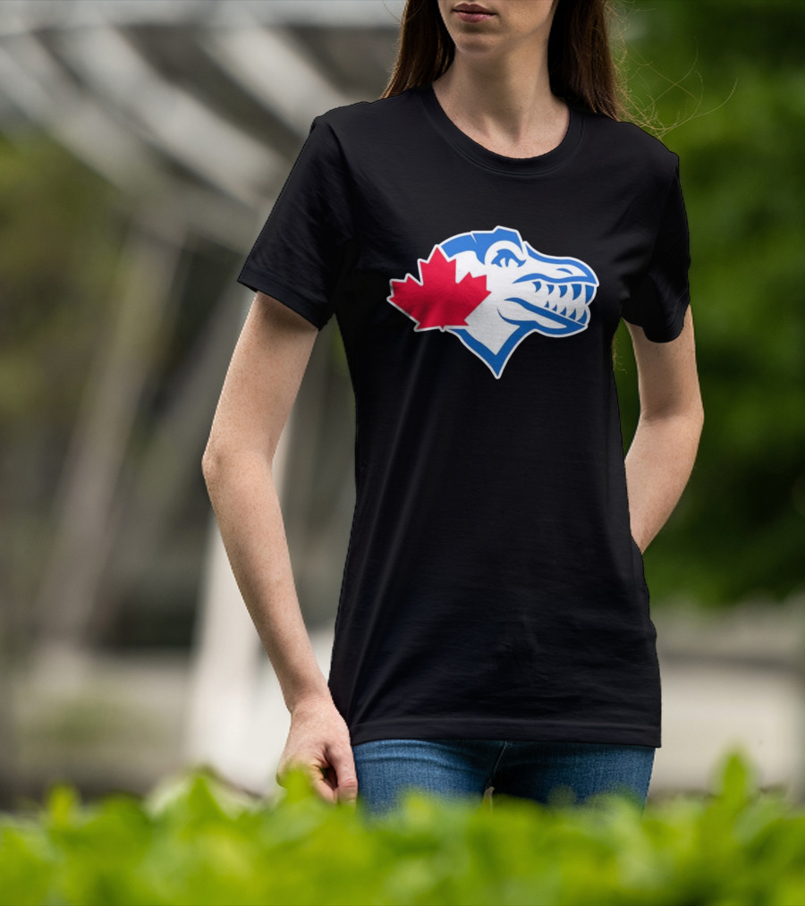 Toronto Raptors Blue Jays Mashup Maple Leaf Emblem T-Shirt