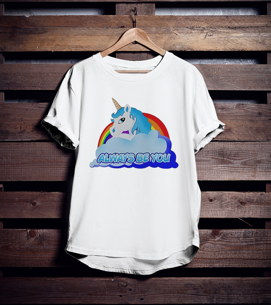 Rainbow Unicorn Always Be You Cloud Icon T-Shirt
