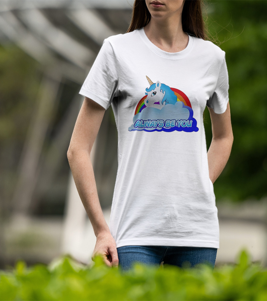 Rainbow Unicorn Always Be You Cloud Icon T-Shirt
