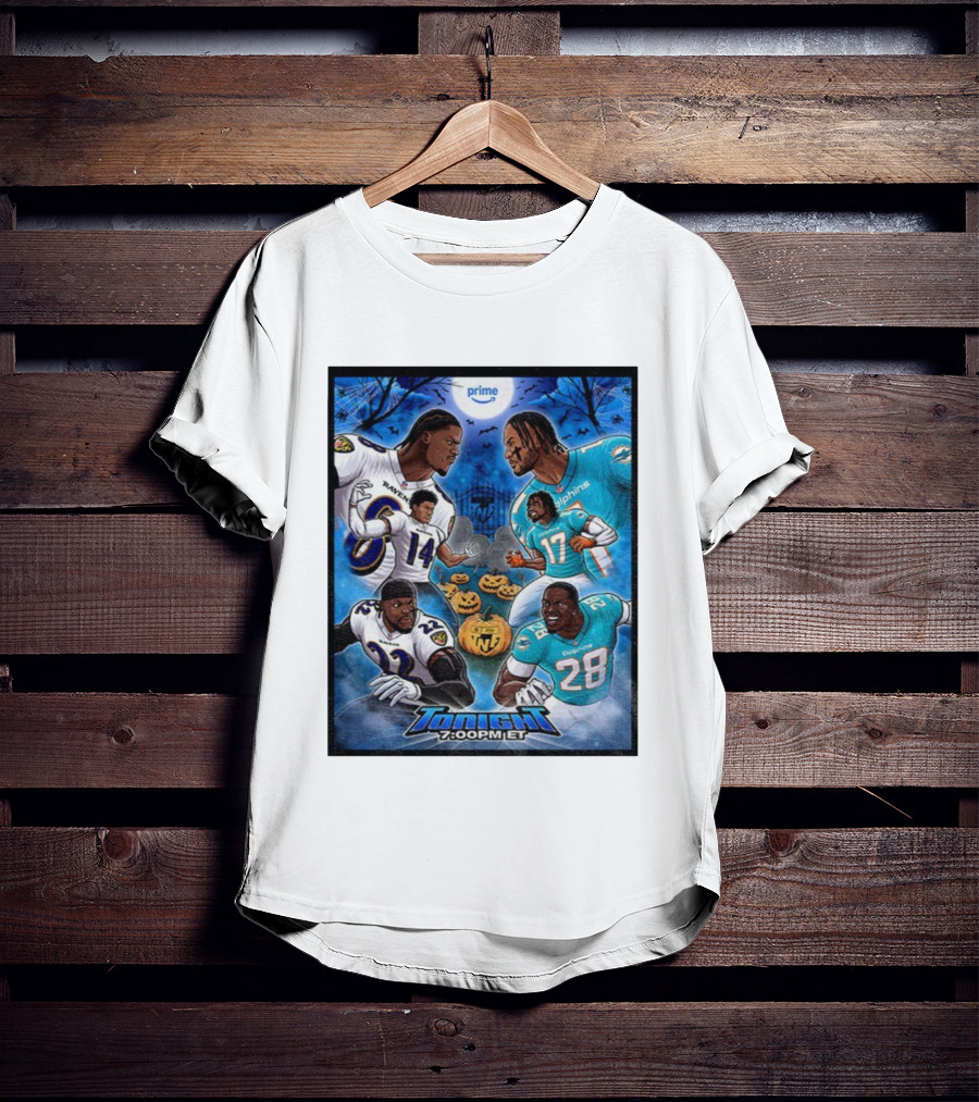 Baltimore Ravens Vs Miami Dolphins Halloween 2025 NFL Prime Tonight 7:00PM ET T-Shirt