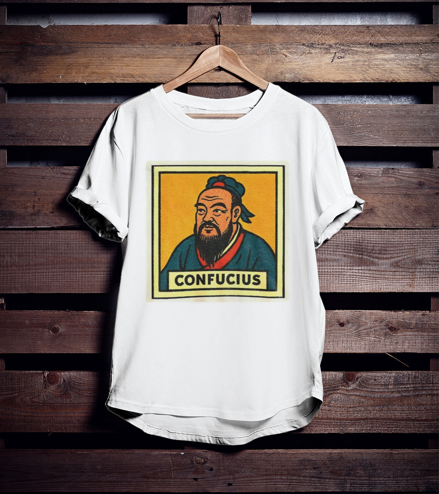 Confucius Retro Comic Style Chinese Philosopher Art T-Shirt