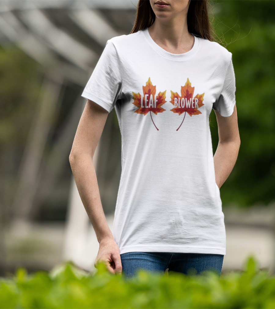Leaf Blower Thanksgiving Fall Matching Maple Leaves T-Shirt