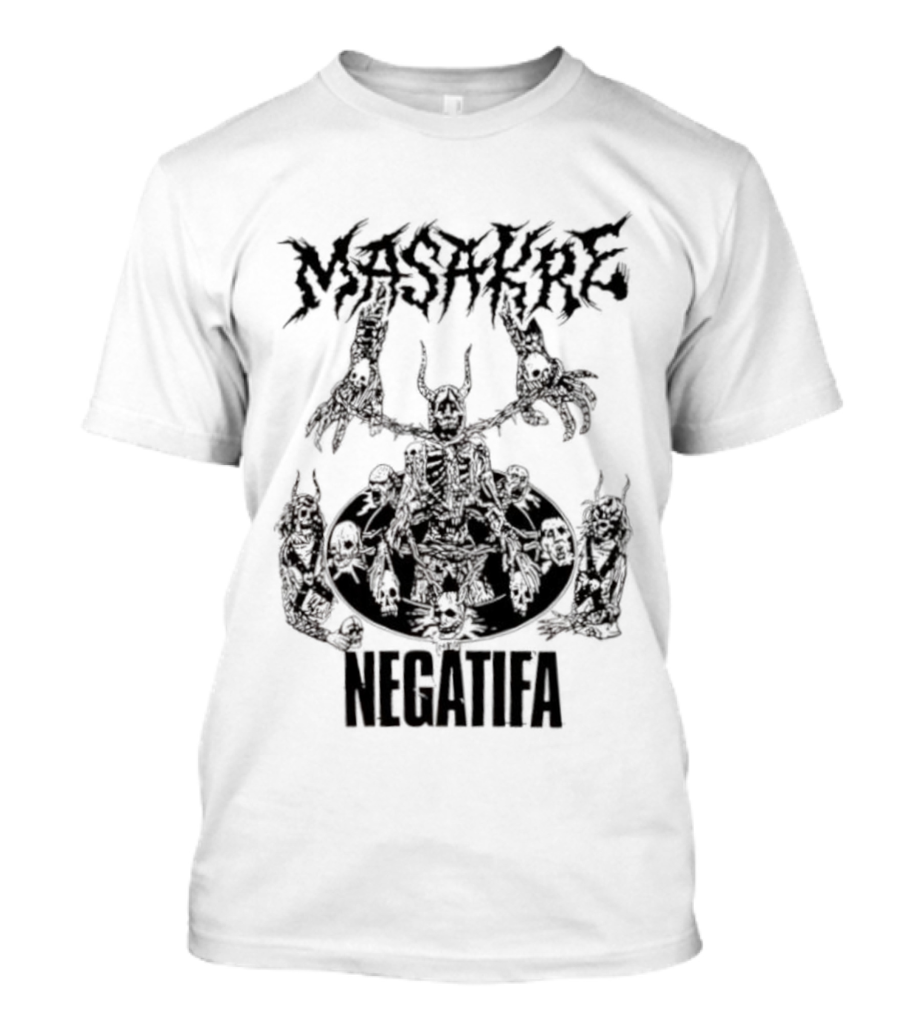 Masakre Negatifa Skull Skeleton Demonic Creature T-Shirt