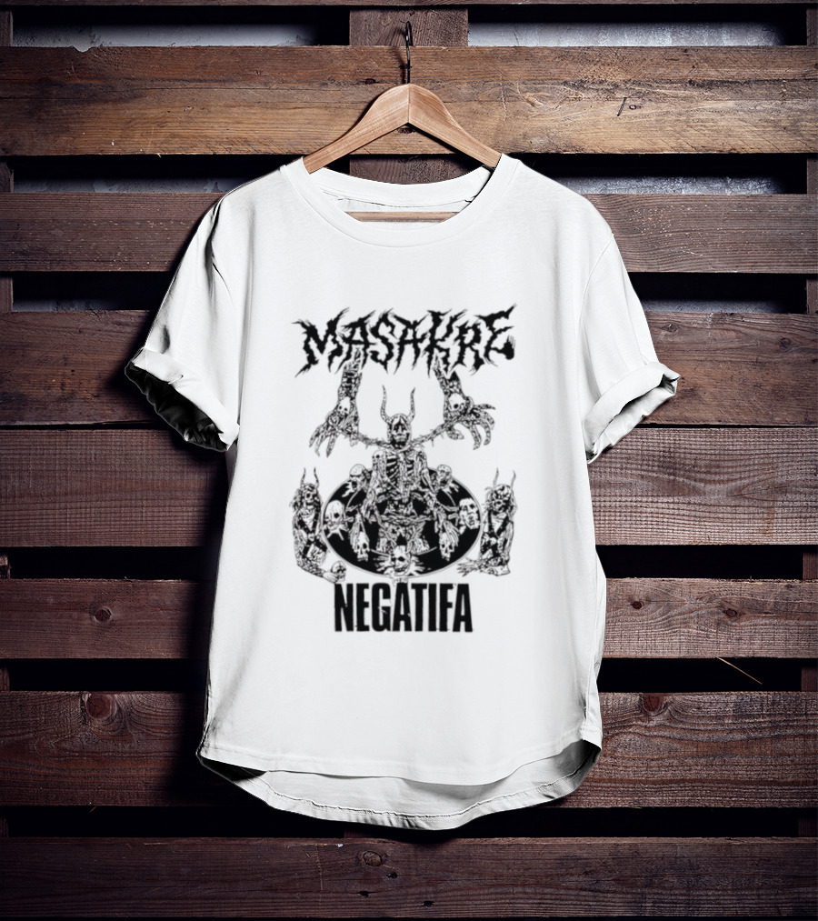 Masakre Negatifa Skull Skeleton Demonic Creature T-Shirt
