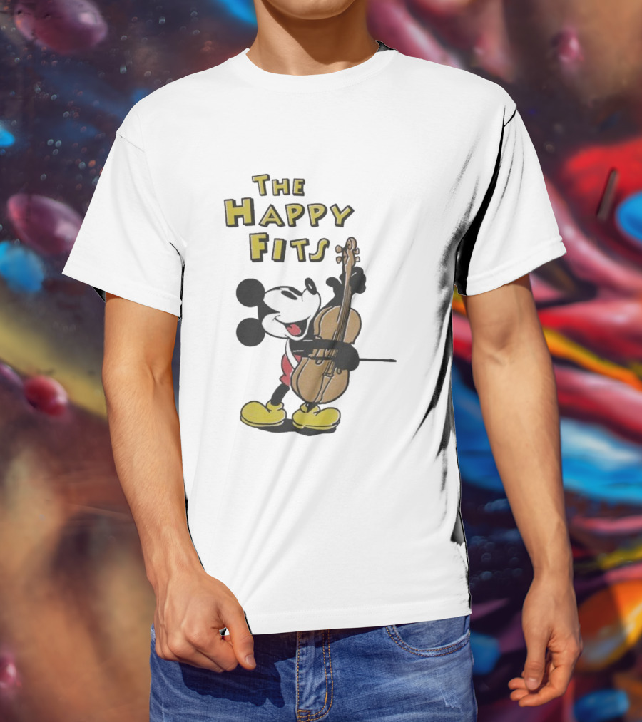 The Happy Fits Steamboat Willie Mickey Mouse Cello Violin T-Shirt