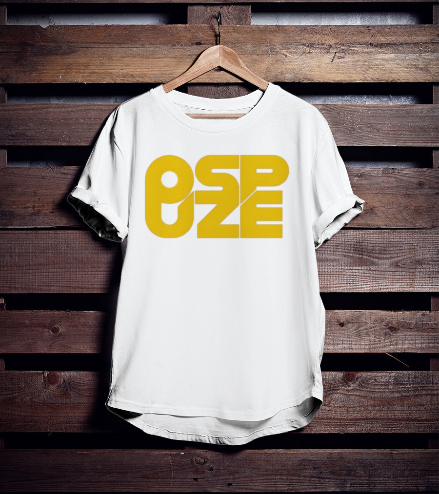 Ospuze Yellow Bold Text Logo T-Shirt