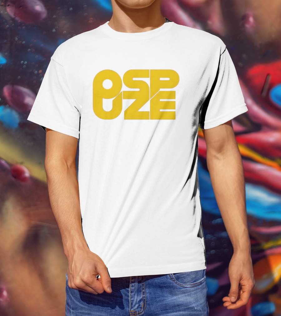 Ospuze Yellow Bold Text Logo T-Shirt