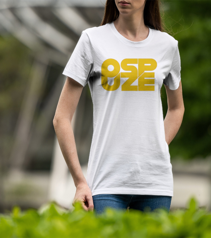 Ospuze Yellow Bold Text Logo T-Shirt