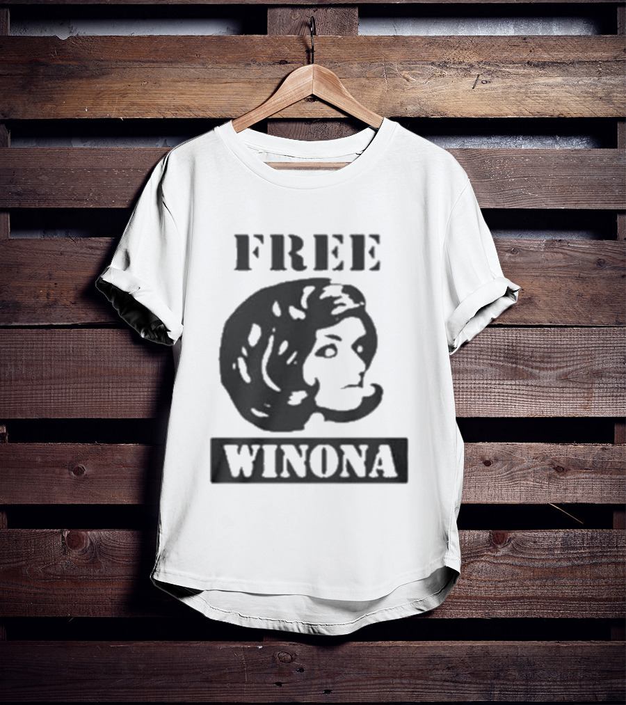 Free Winona Ryder Retro Stencil Style T-Shirt