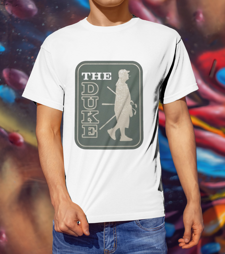 The Duke Golf Silhouette Smoking Golfer In Hat Retro Style T-Shirt