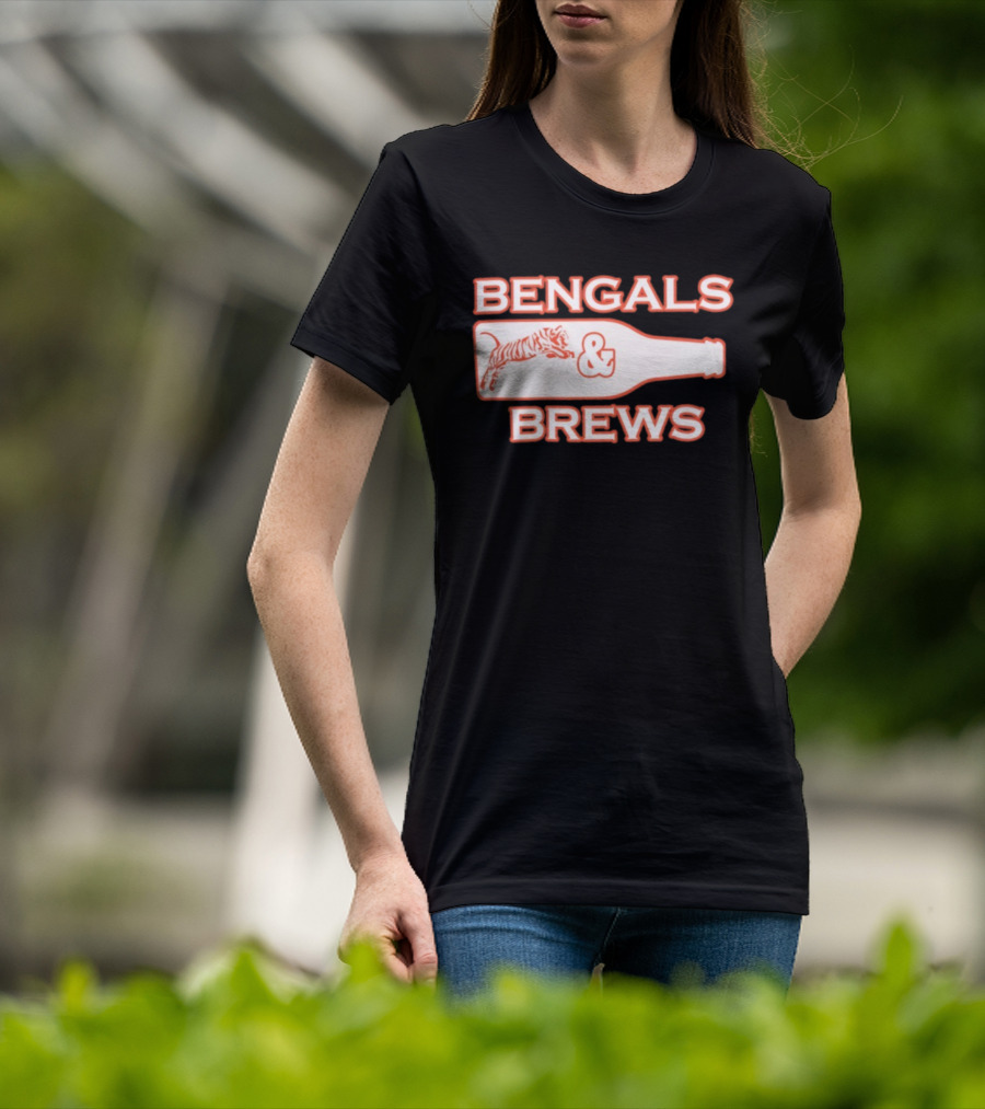 Bengals And Brews Cincinnati Bengals Game Day Tiger Bottle T-Shirt