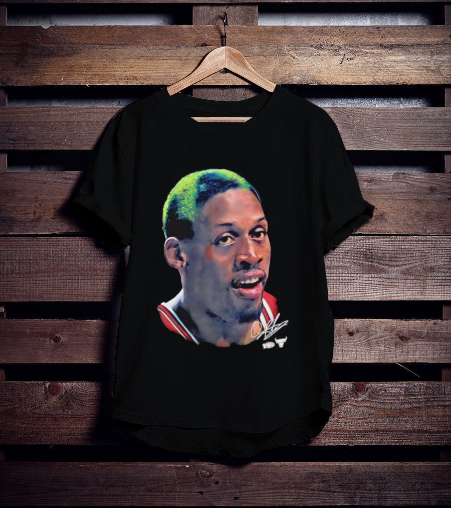 Chicago Bulls Dennis Rodman Big Face Signature T-Shirt