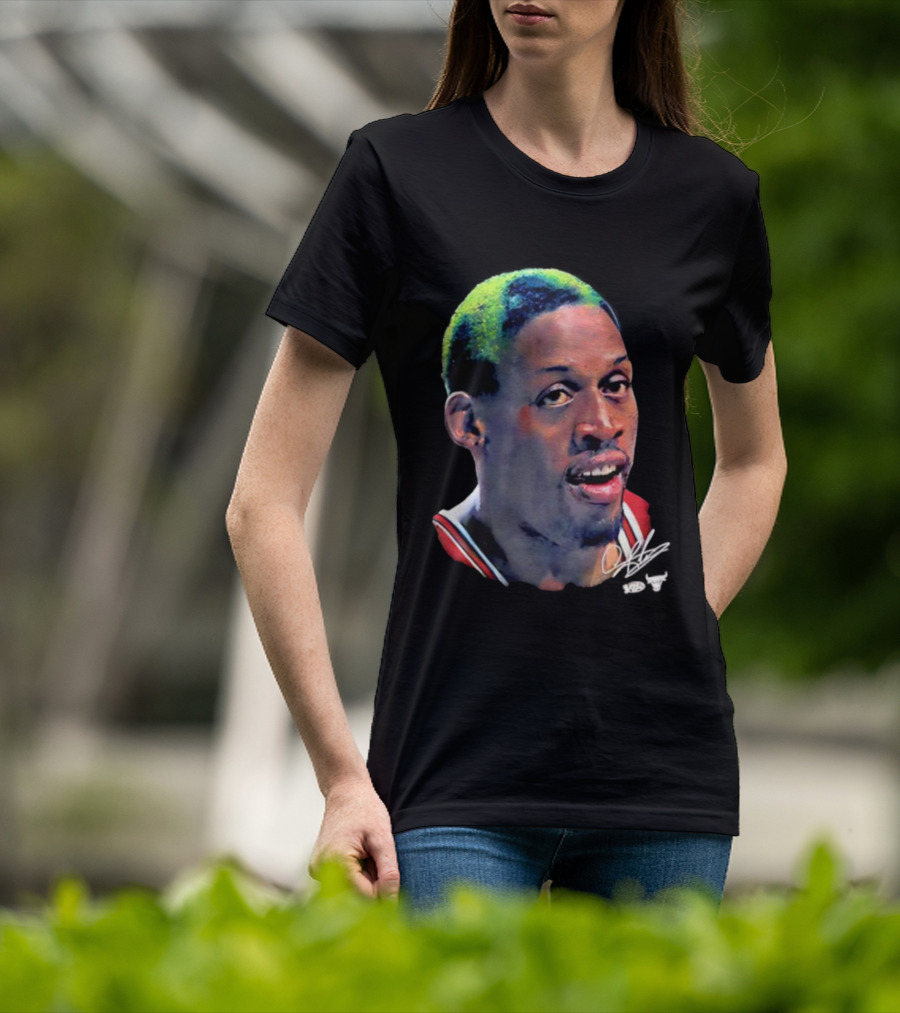 Chicago Bulls Dennis Rodman Big Face Signature T-Shirt