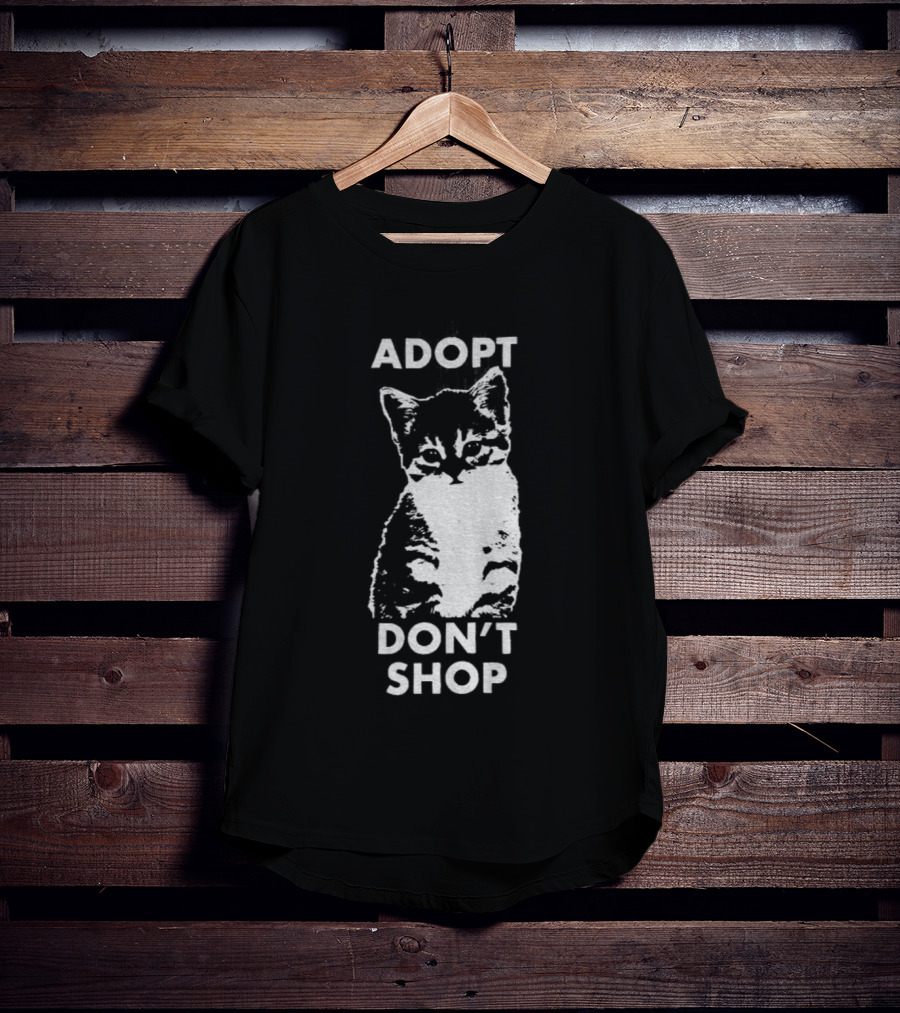 Adopt Don't Shop Vintage Cute Cat T-Shirt