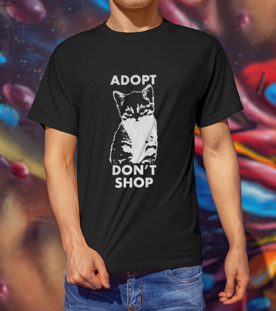Adopt Don't Shop Vintage Cute Cat T-Shirt