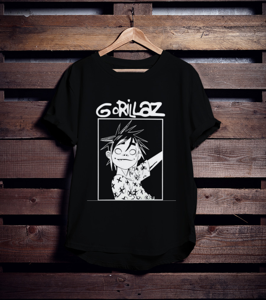 Gorillaz Black White Character Graphic T-Shirt