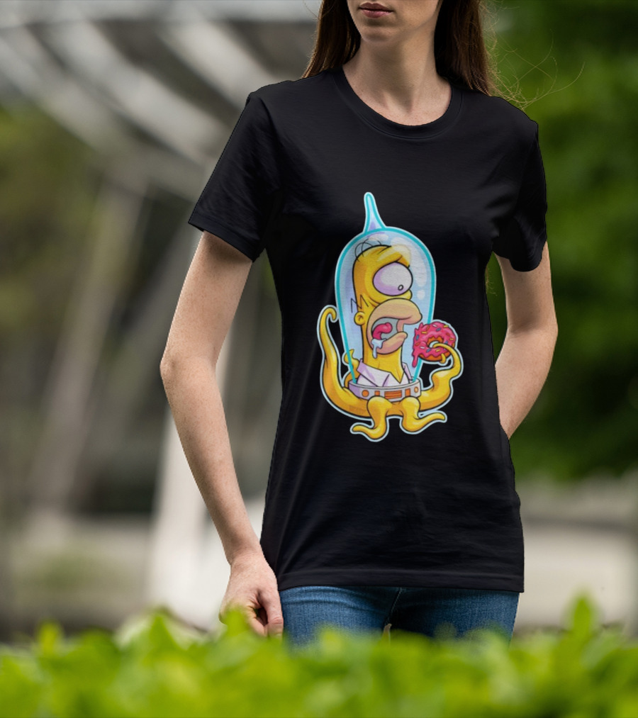 HO-MAR Simpsalien Homer Simpson BeastWreck Halloween Character Donut Space Alien T-Shirt