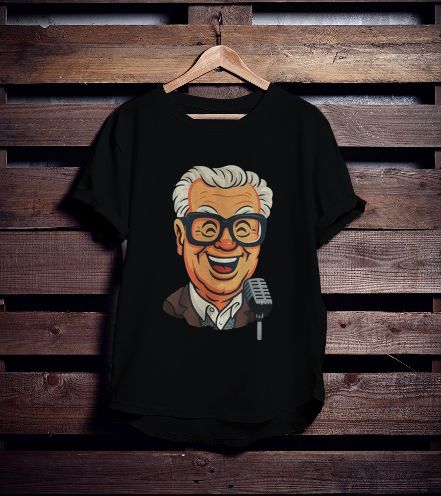 Harry Caray Cartoon Sports Commentator Baseball Fan Tribute T-Shirt
