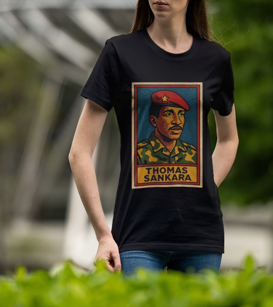 Thomas Sankara Camouflage Beret Revolutionary Style Retro T-Shirt