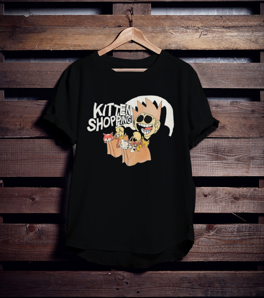 Tom Eddsworld Kitten Shopping Bags With Kittens Playful Cartoon Illustration T-Shirt