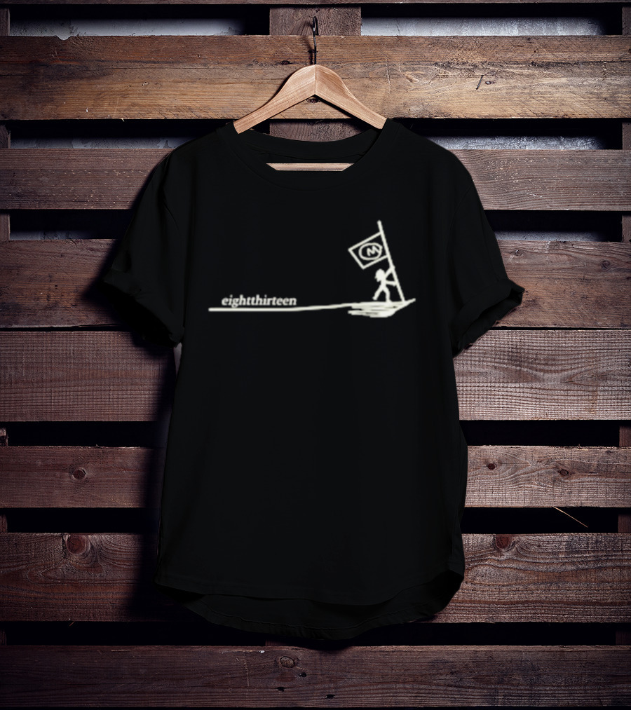 EightThirteen Stick Figure Carrying Flag Icon T-Shirt
