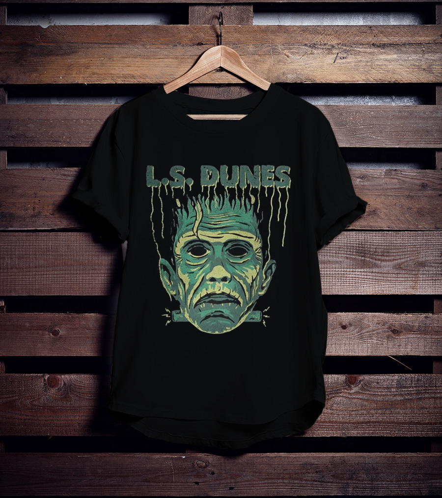 L.S. Dunes Frankenstein Halloween Monster Face T-Shirt