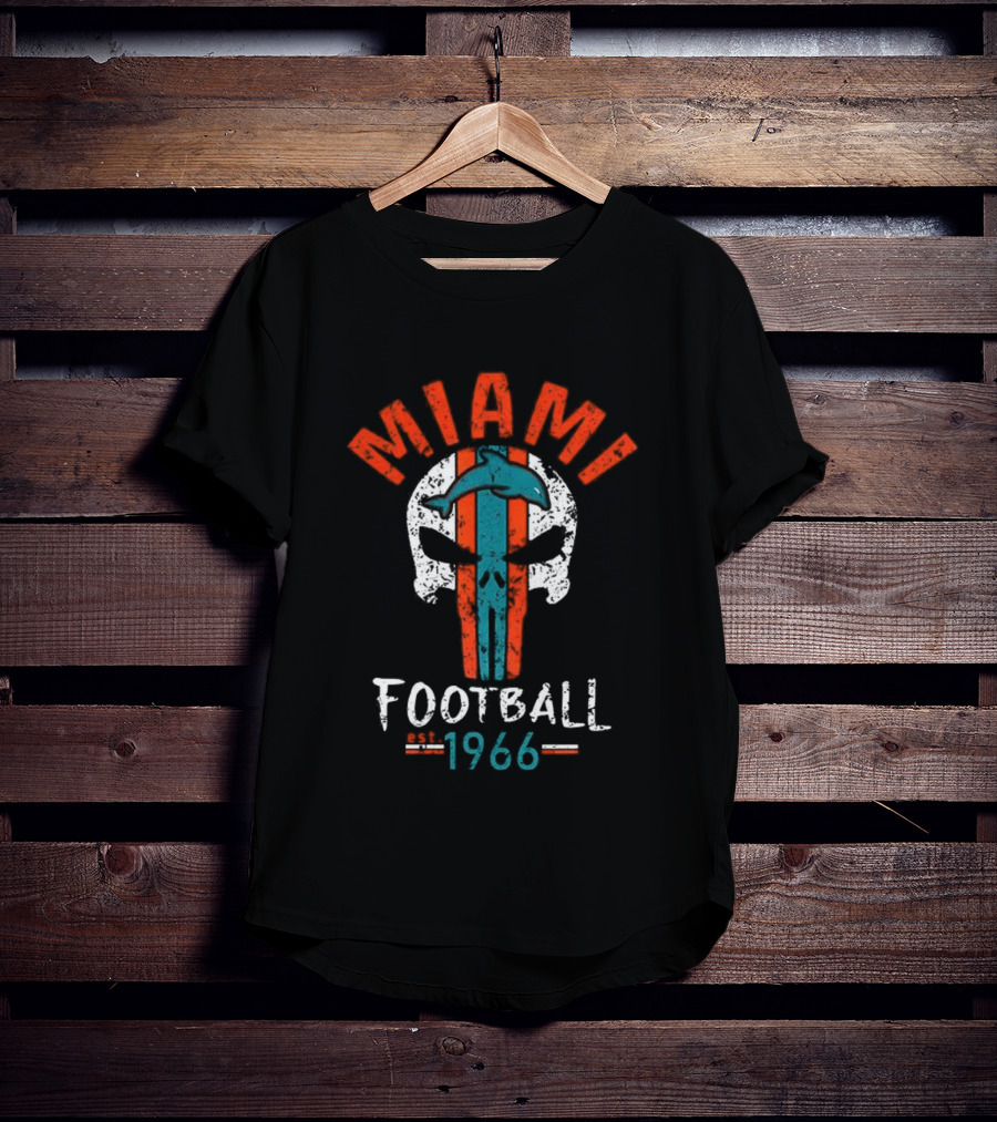 MIAMI Football Skull Est 1966 T-Shirt
