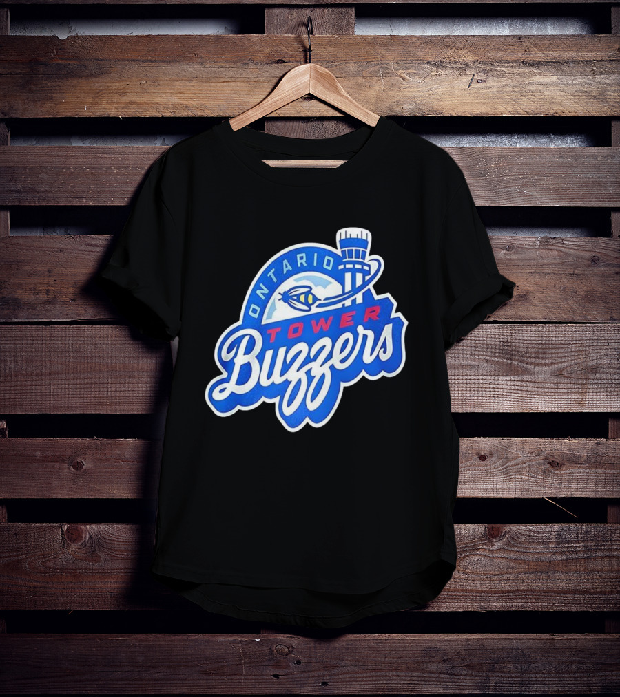Ontario Tower Buzzers Blue Red Yellow Aviation Theme T-Shirt