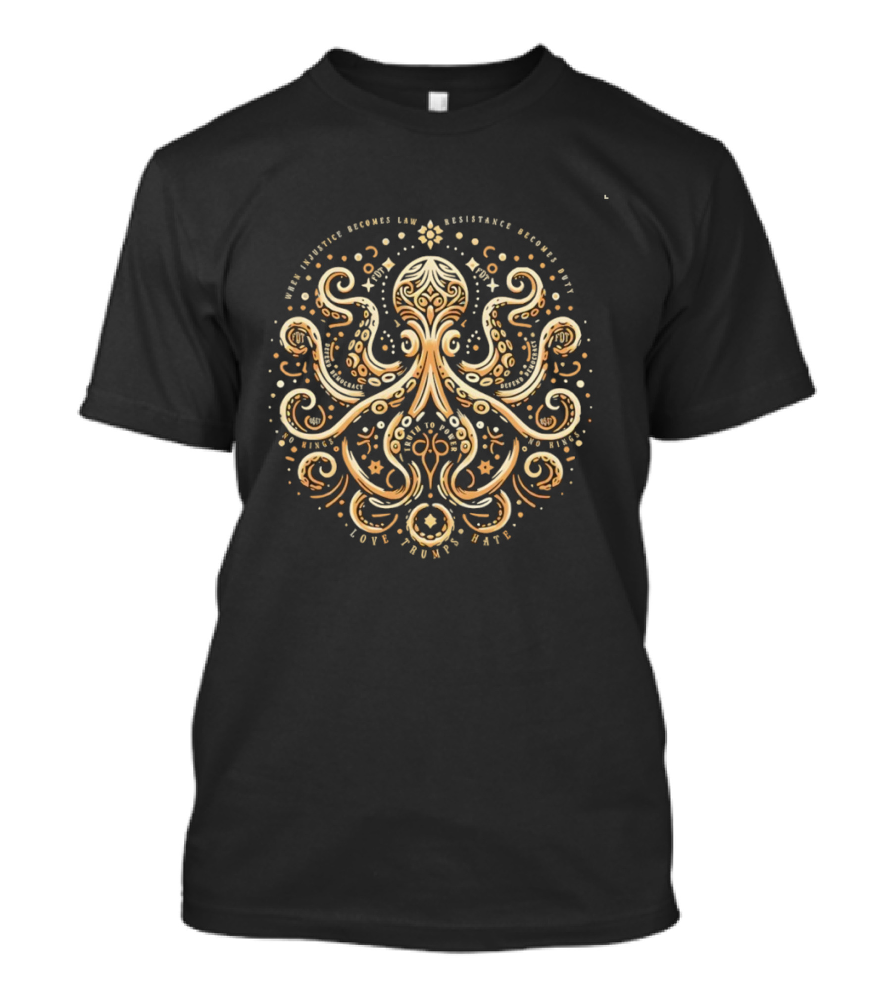 Subtle FDT Octopus Anti Fascist Design Resistance Becomes Duty T-Shirt