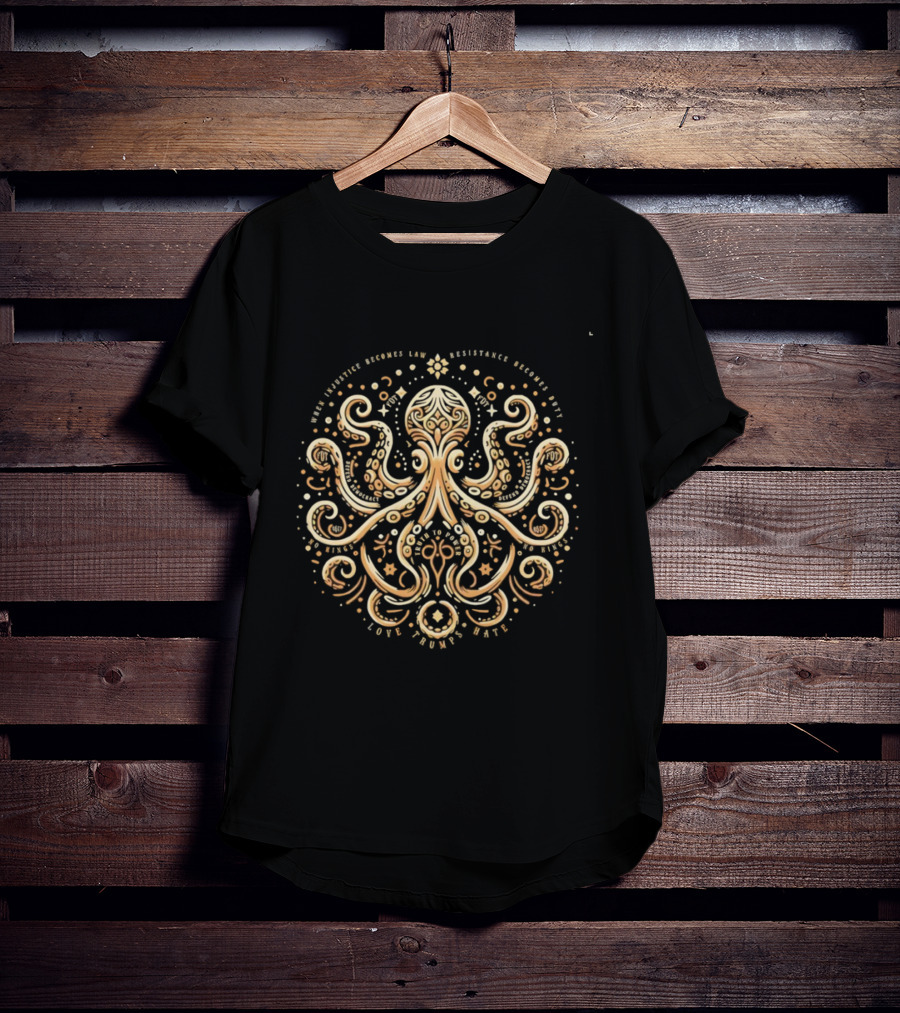 Subtle FDT Octopus Anti Fascist Design Resistance Becomes Duty T-Shirt