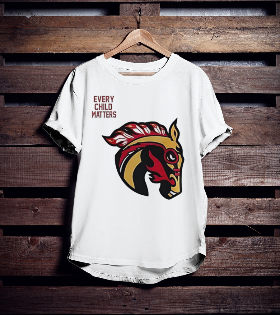 Calgary Wranglers Indigenous Heritage Every Child Matters Chinki Goodstoney T-Shirt