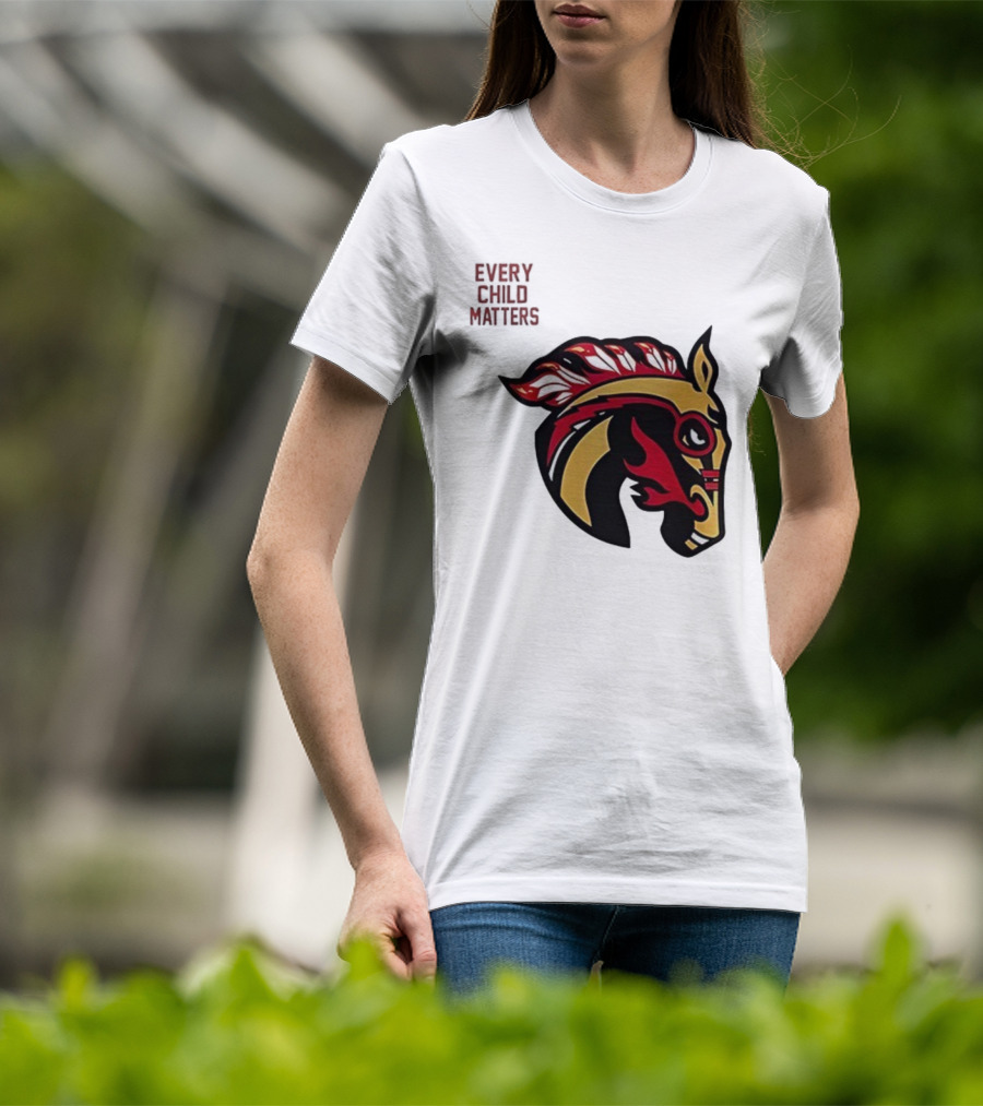 Calgary Wranglers Indigenous Heritage Every Child Matters Chinki Goodstoney T-Shirt