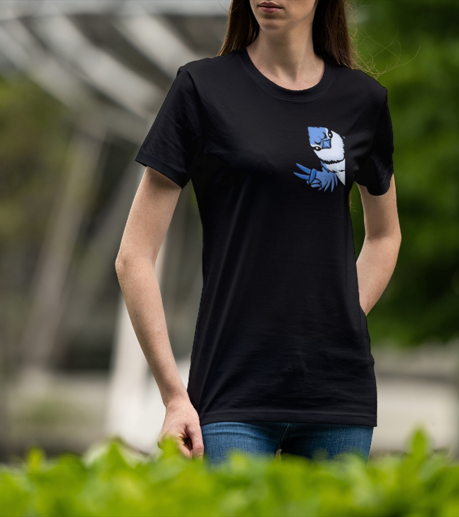 Blue Jay Cyanocitta Cristata Peace Gesture T-Shirt