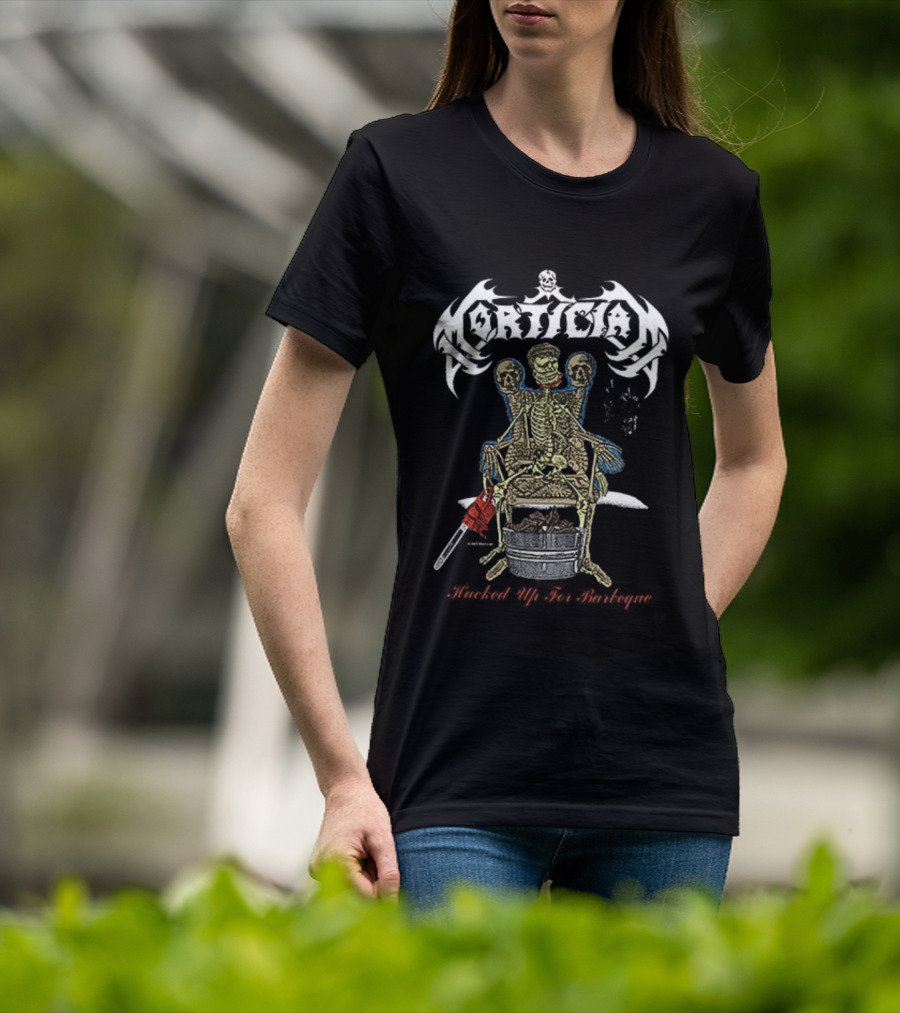 Corticia Skeleton Throne Barbeque Roasted Organs Shredded Skin Human Meat T-Shirt