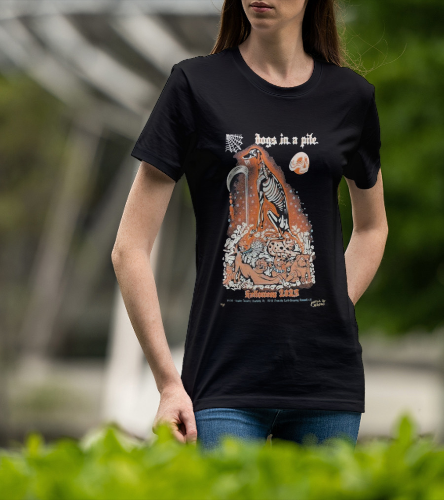 Dogs In A Pile From The Earth Brewing Company Halloween Roswell GA October 31 2025 T-Shirt