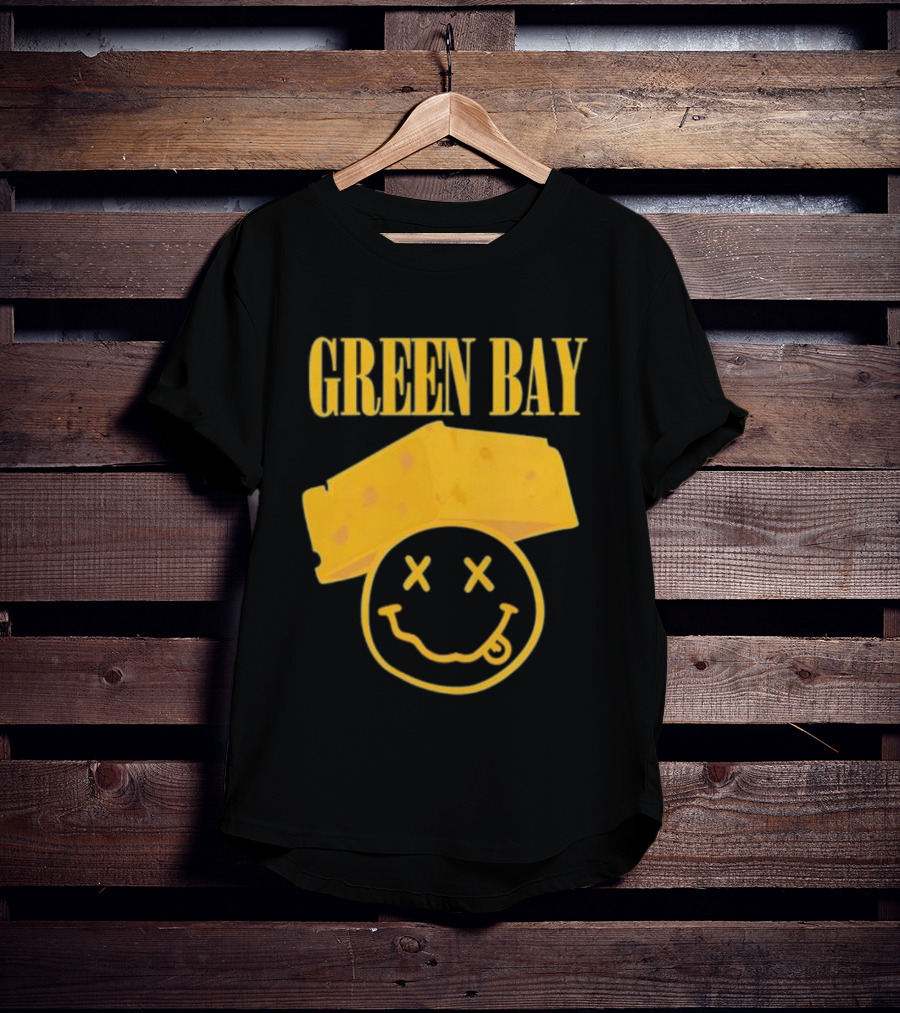 Green Bay Cheesehead Smiley Face T-Shirt