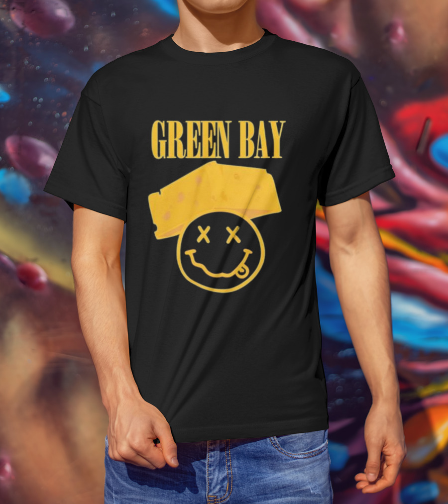 Green Bay Cheesehead Smiley Face T-Shirt