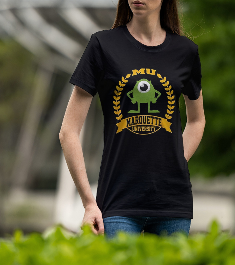 Marquette University Monsters University Collaboration Mike Wazowski Character Icon T-Shirt