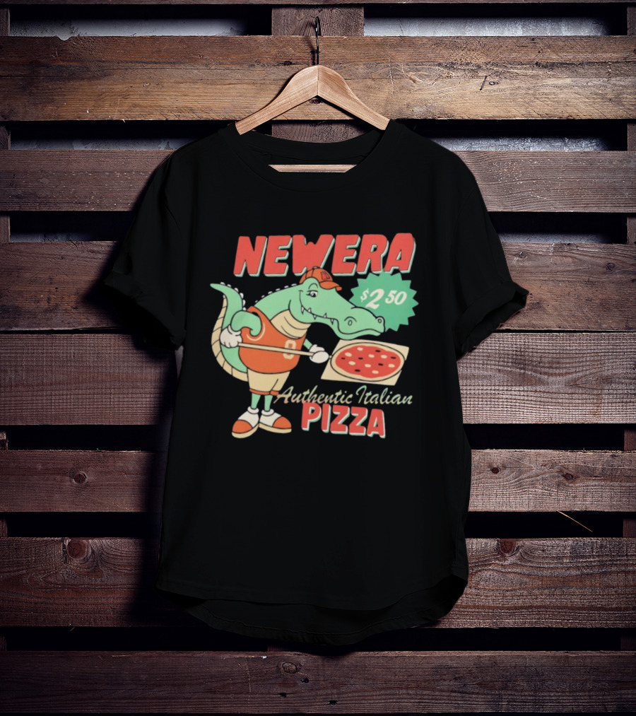 New Era Authentic Italian Pizza Crocodile Character $2.50 T-Shirt