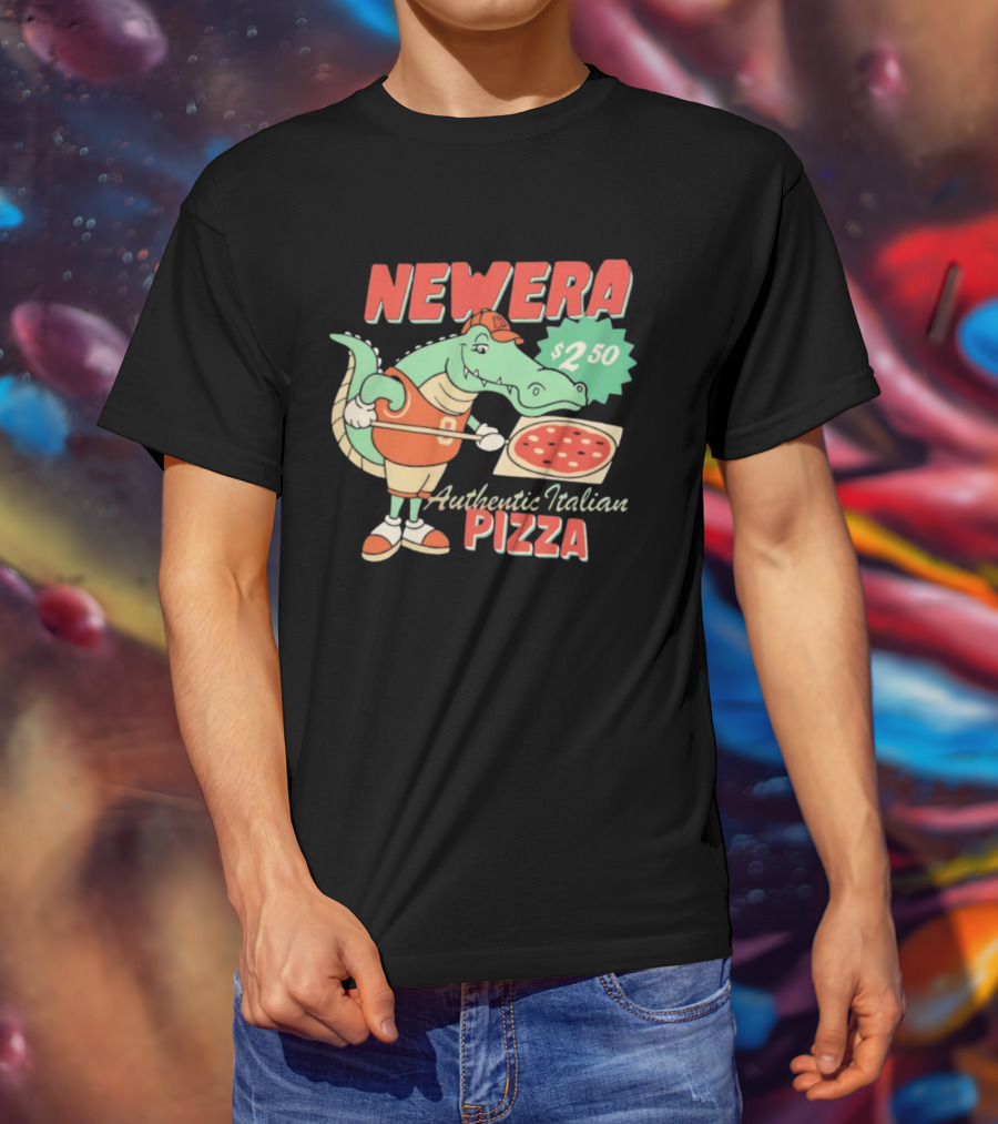 New Era Authentic Italian Pizza Crocodile Character $2.50 T-Shirt
