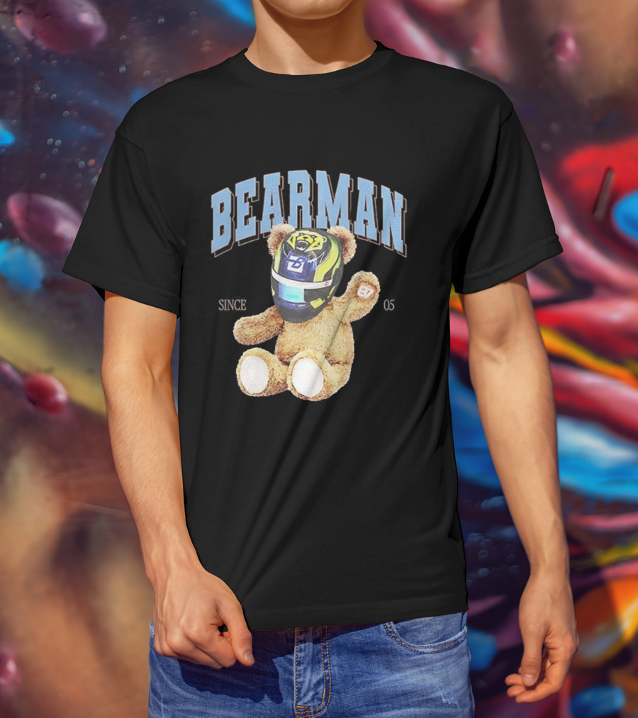 Bearman Teddy With F1 Racing Helmet T-Shirt