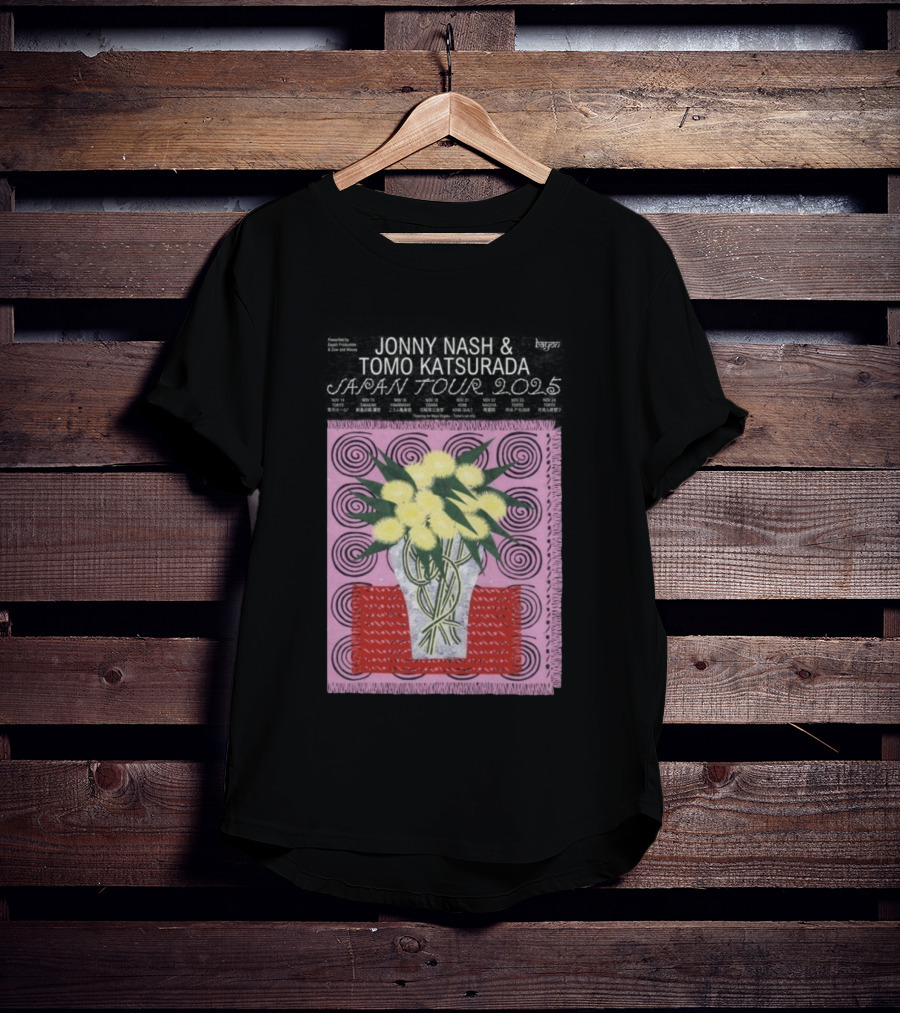 Tomo Katsurada X Jonny Nash Japan Tour 2025 Flowers Vase Art T-Shirt