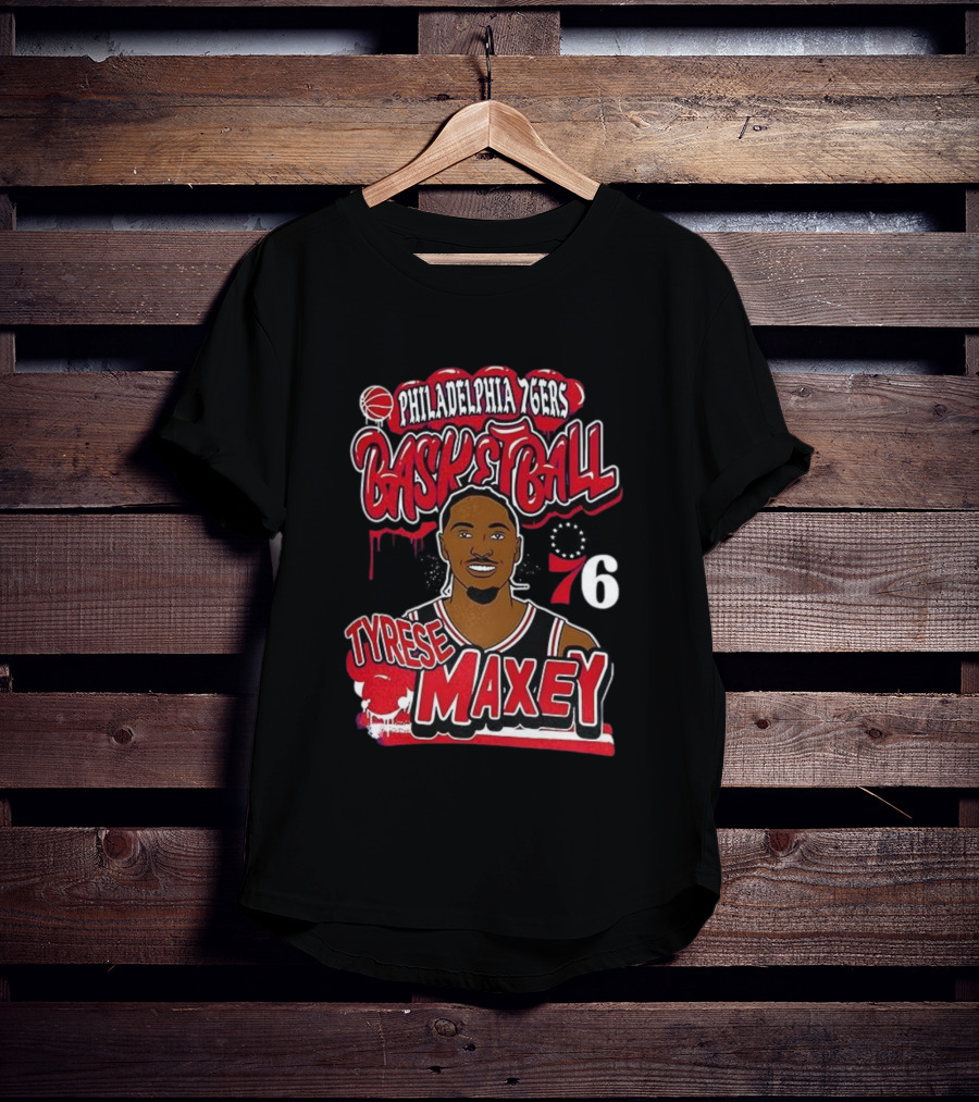 Philadelphia 76ers Basketball Tyrese Maxey 76 T-Shirt