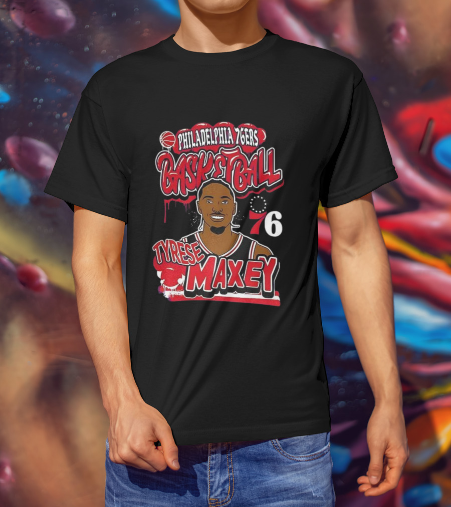 Philadelphia 76ers Basketball Tyrese Maxey 76 T-Shirt