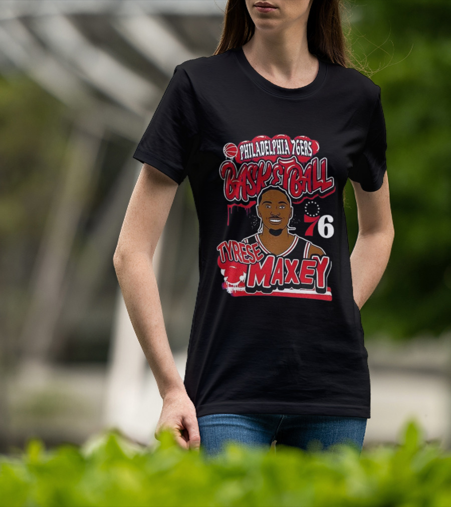 Philadelphia 76ers Basketball Tyrese Maxey 76 T-Shirt