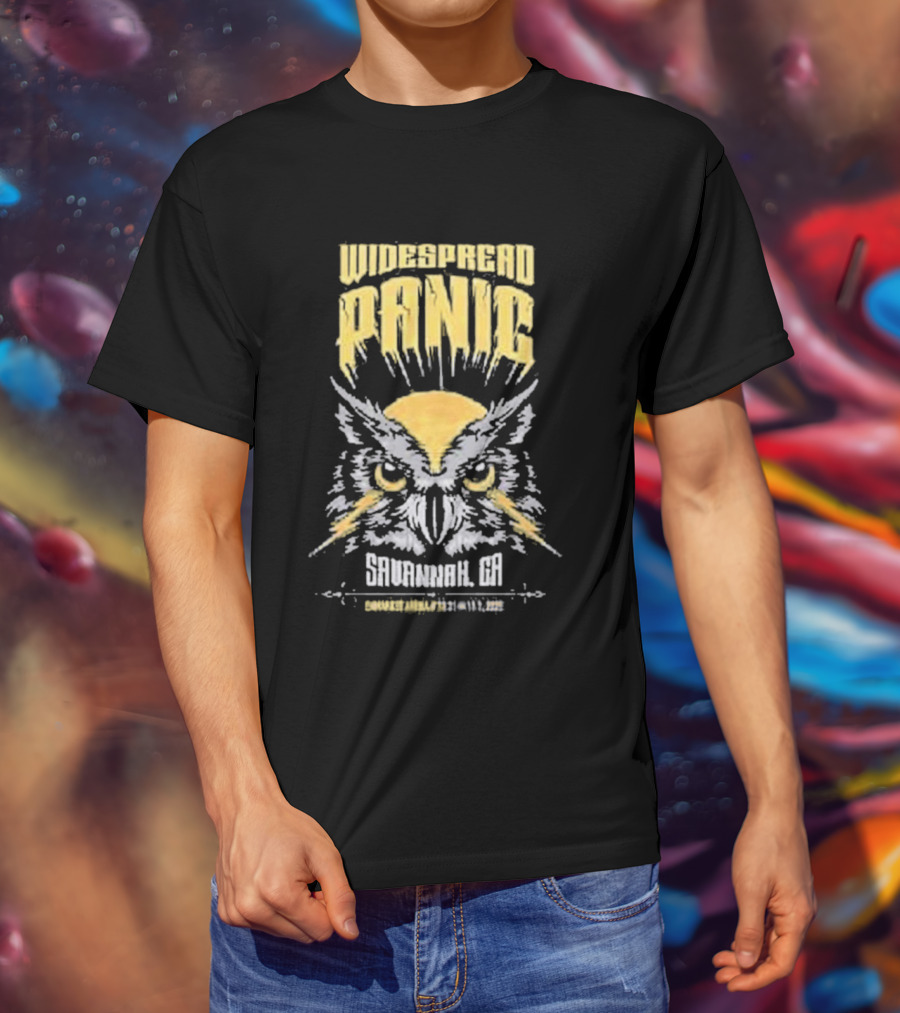 Widespread Panic Savannah GA 2025 Owl Event Enmarket Arena Oct 31-Nov 1 T-Shirt