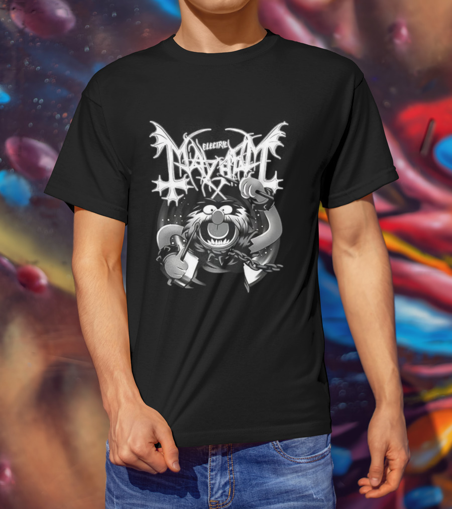 The Muppet Show Animal Drummer Electric Mayhem Heavy Metal Fan T-Shirt