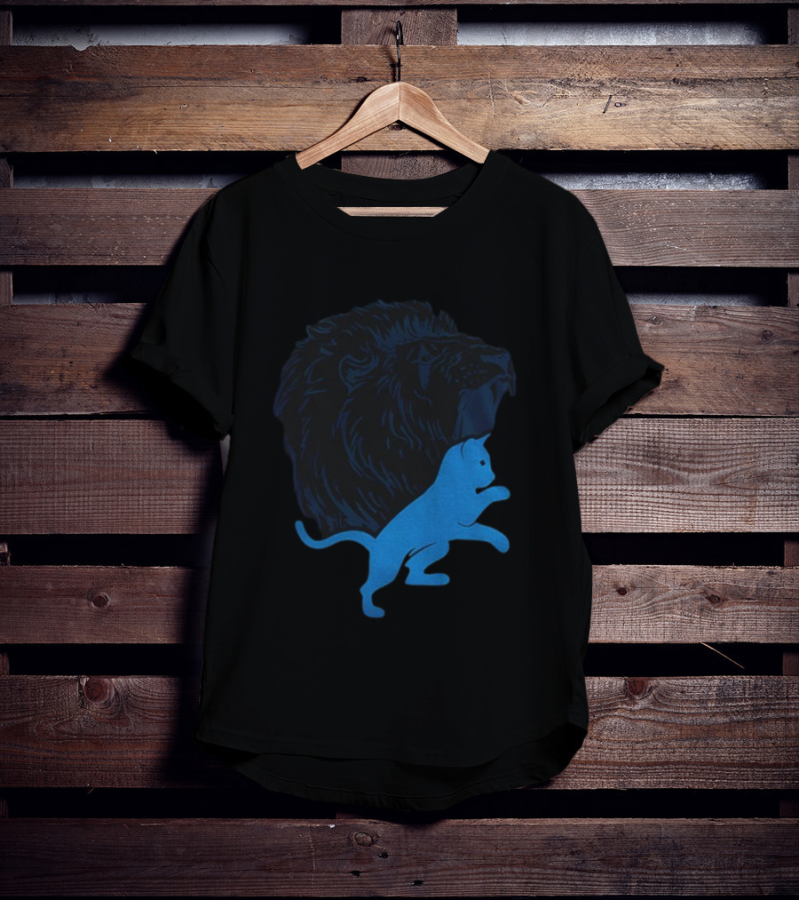 Detroit Lions National Cat Day NFL Football 2025 Iconic Lion And Cat T-Shirt