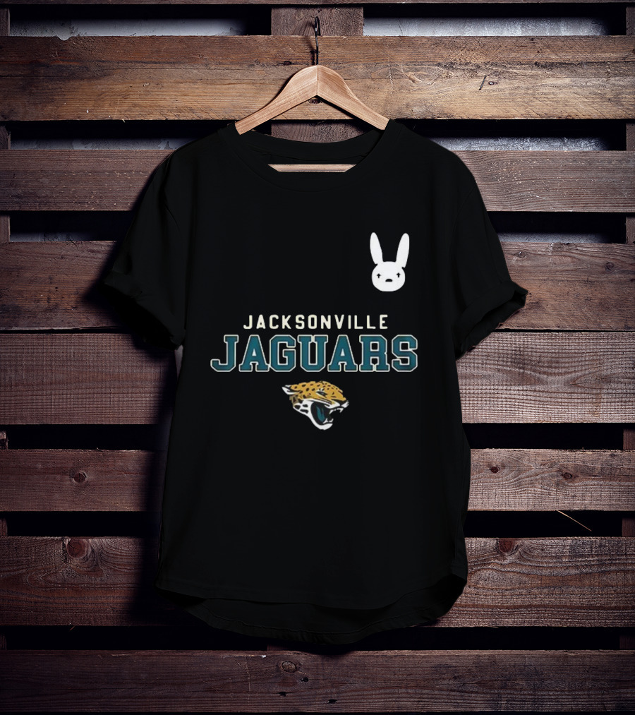 DTMF Bad Bunny Jacksonville Jaguars Collaboration With Mascot And Logo T-Shirt