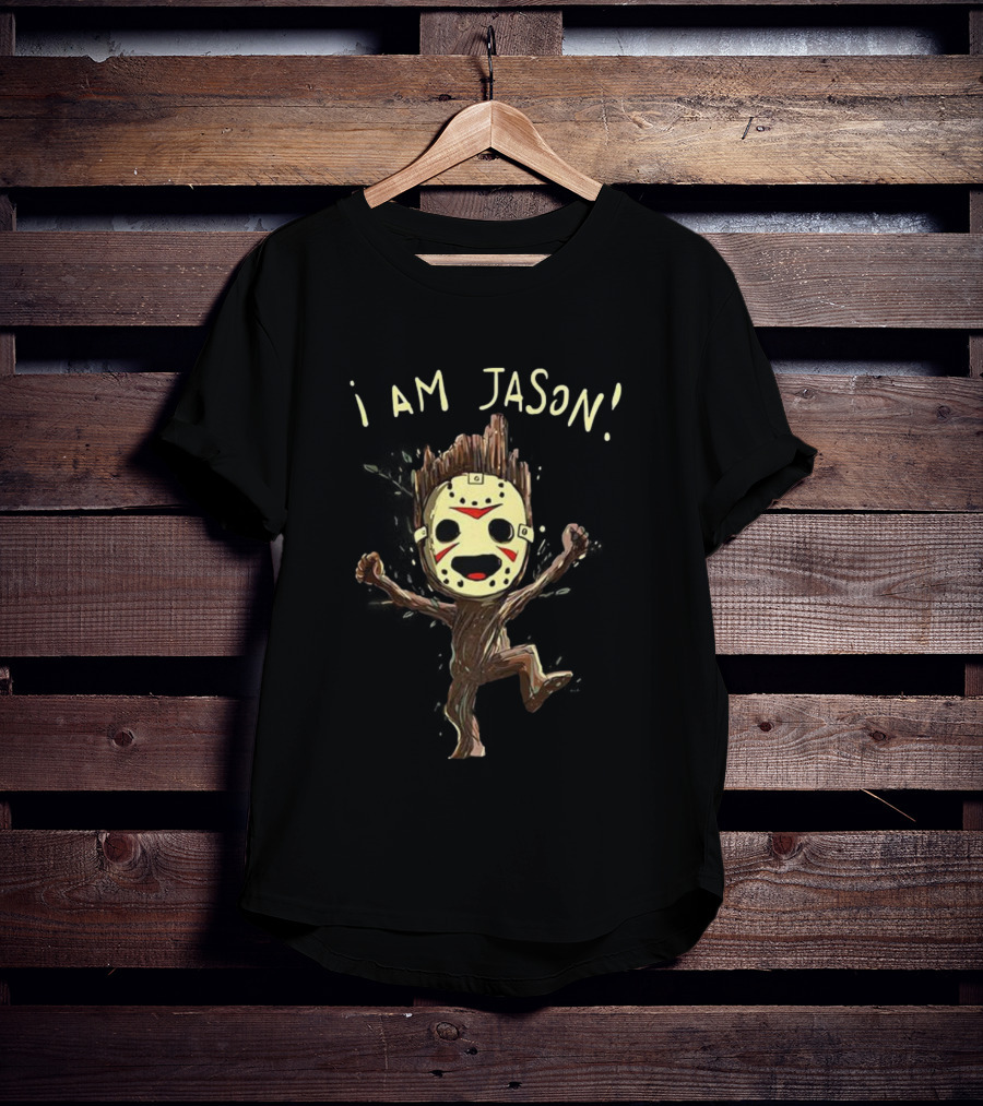 Groot I Am Jason Voorhees Funny Mask Parody T-Shirt